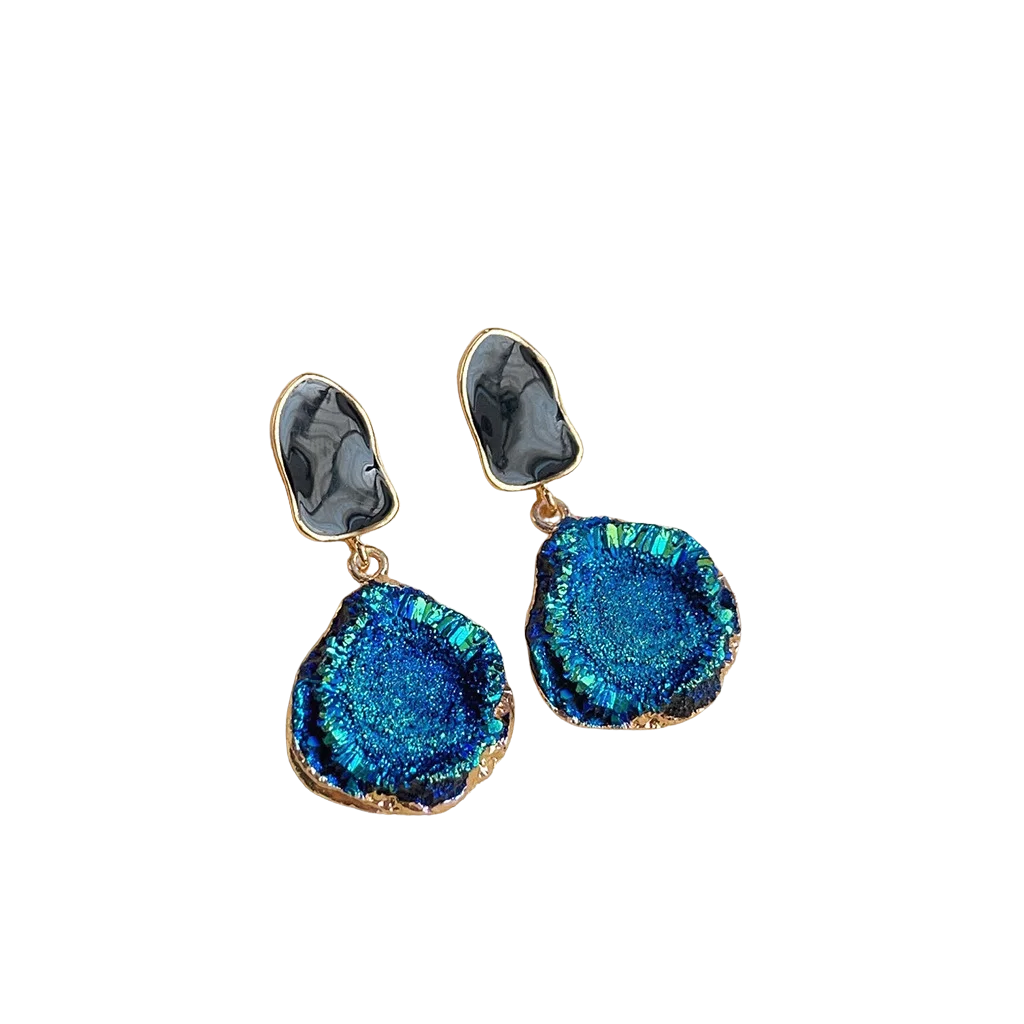 B- forme de goutte d'huile de couleur bleu classique