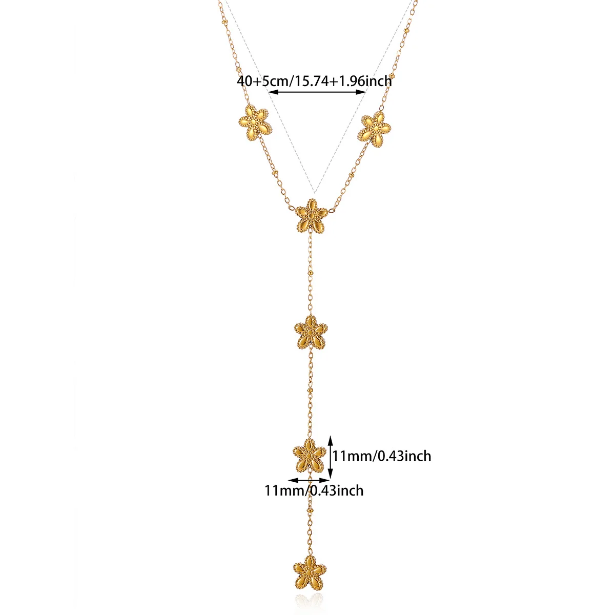 collier florale  forme Y