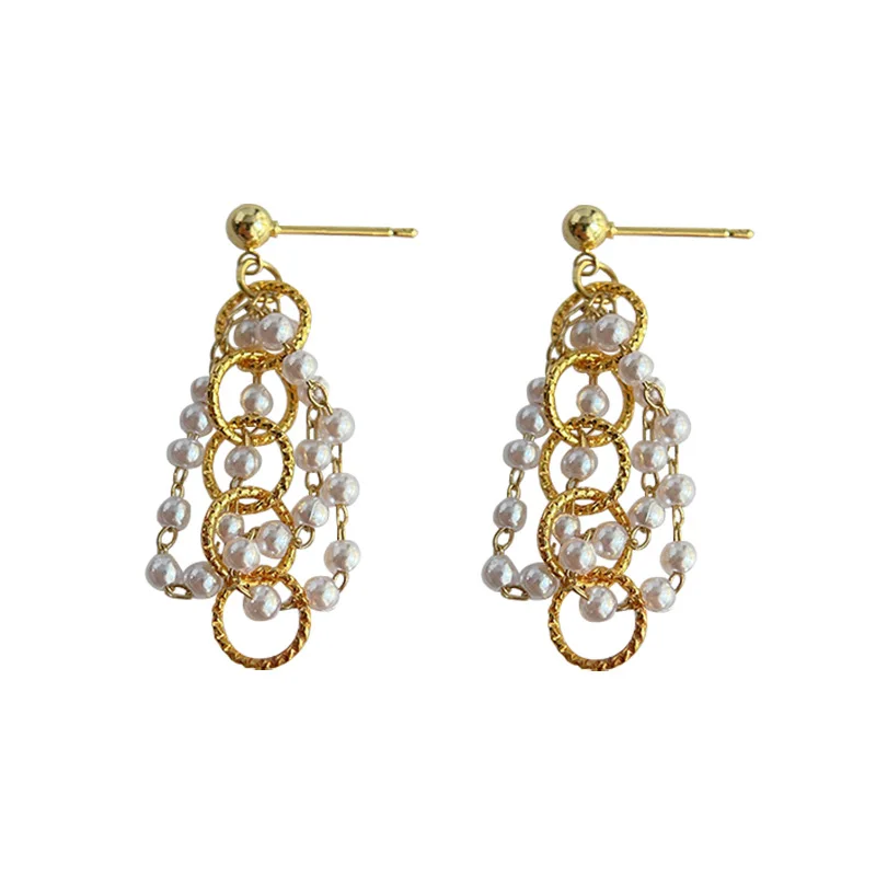 B- Boucles d'oreilles à franges françaises faites à la main