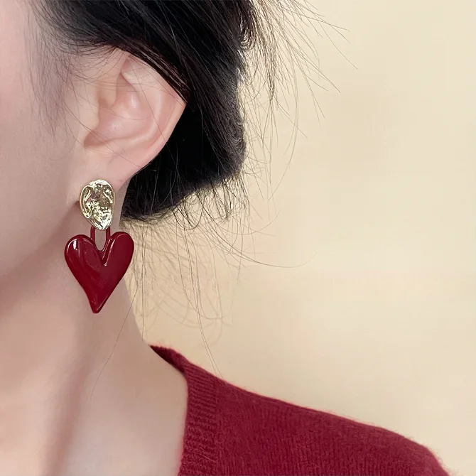 R- Boucles d'oreilles en forme de cœur