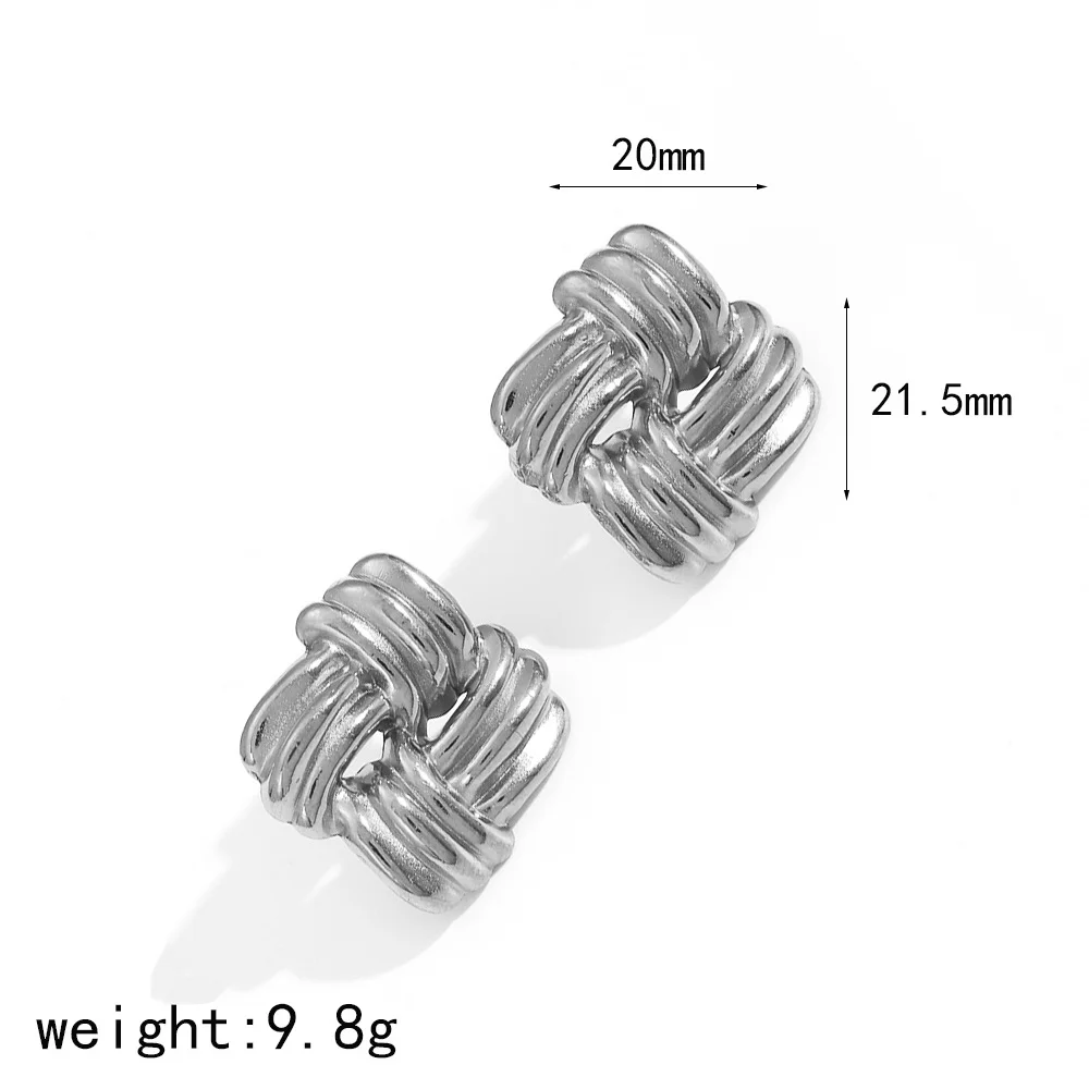 Boucles d'oreilles carrées à rayures géométriques