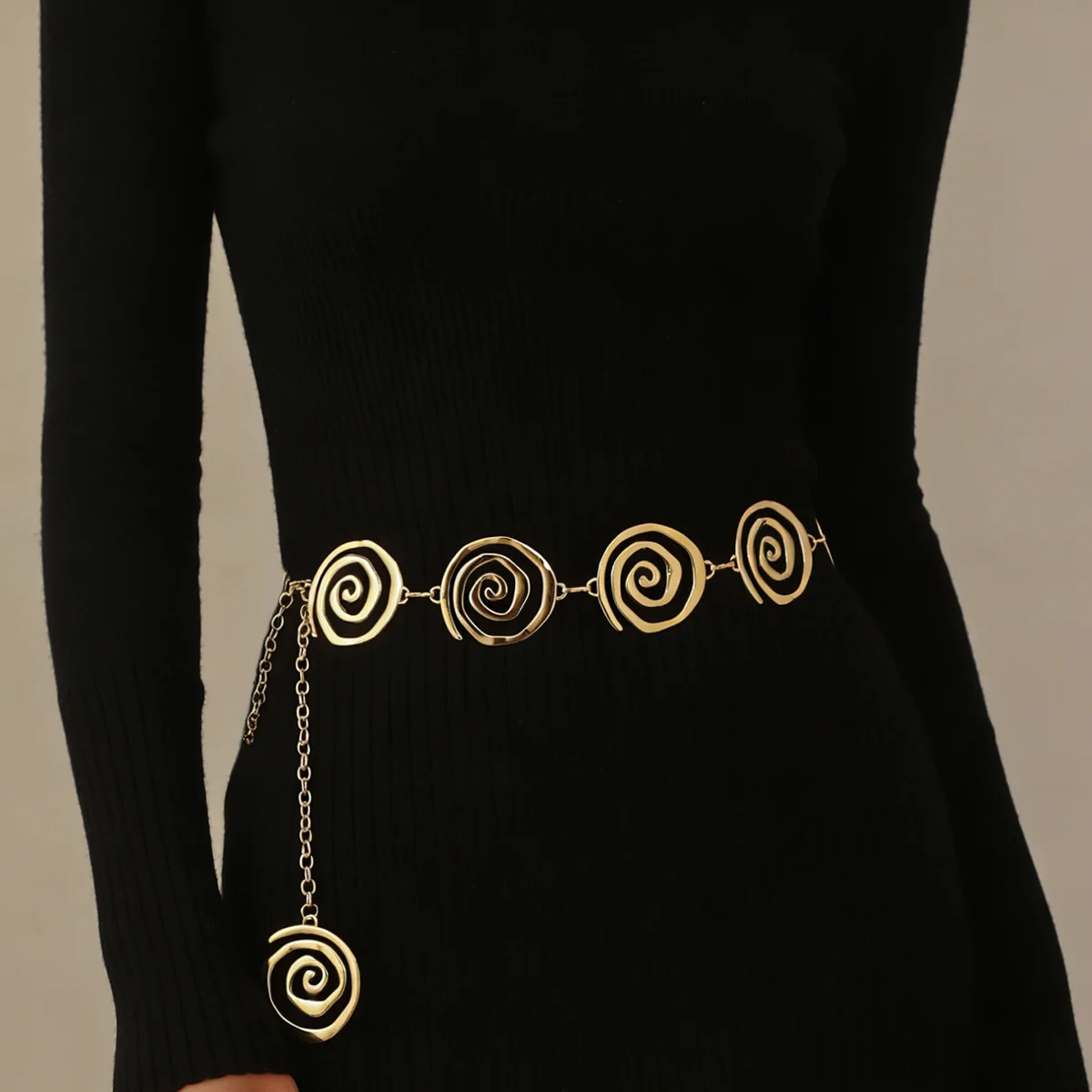 Ceinture Chaîne Spirales Or Signature Zinc Alloy