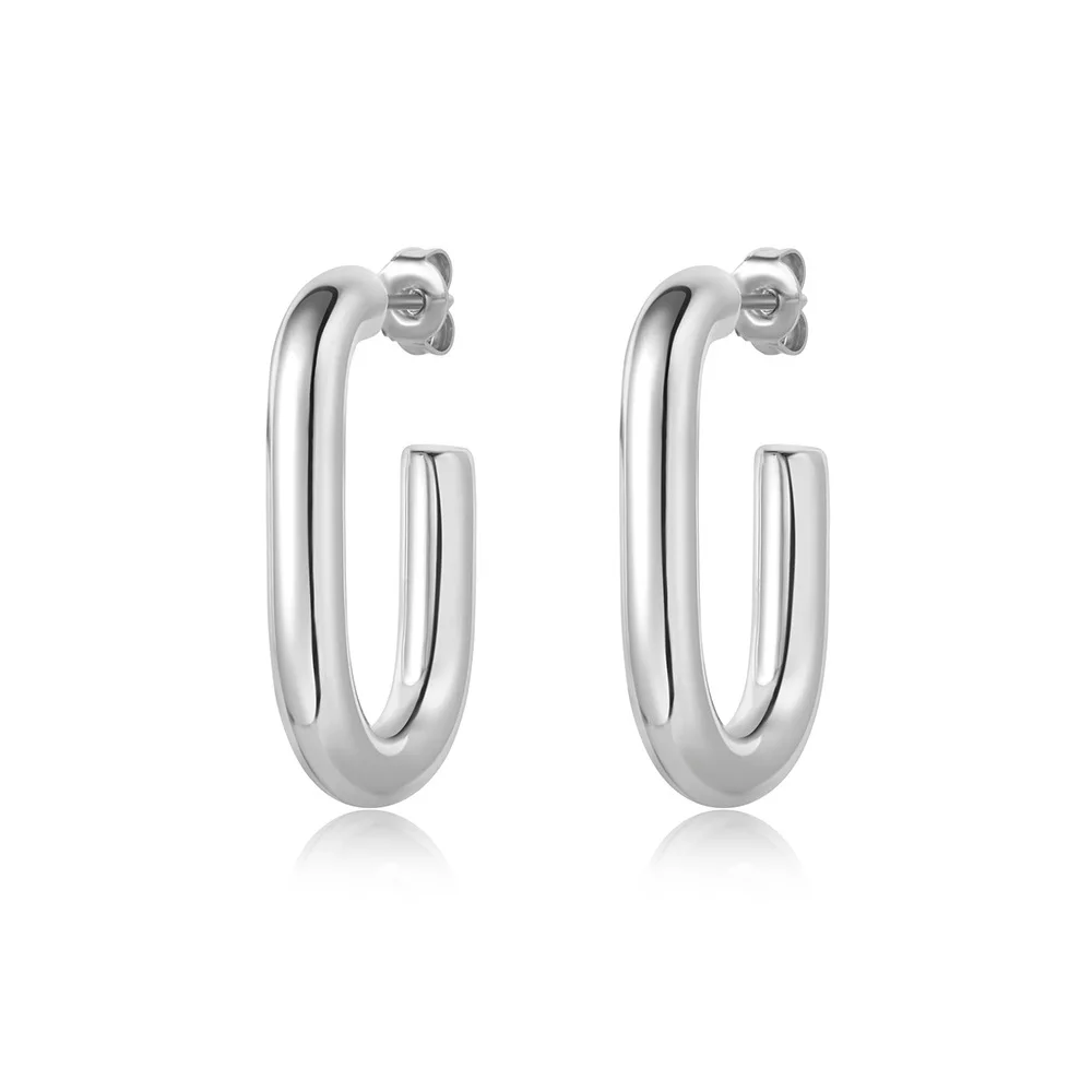 créoles minimalistes en forme de C