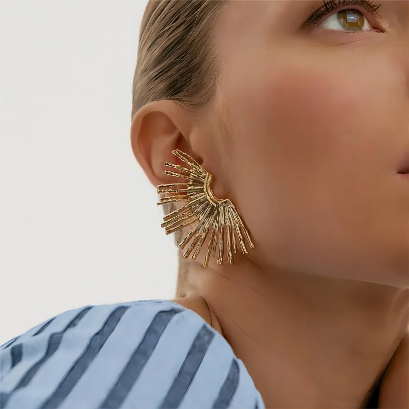 Boucles d'Oreilles Ailes Lisses Or Acier Inoxydable
