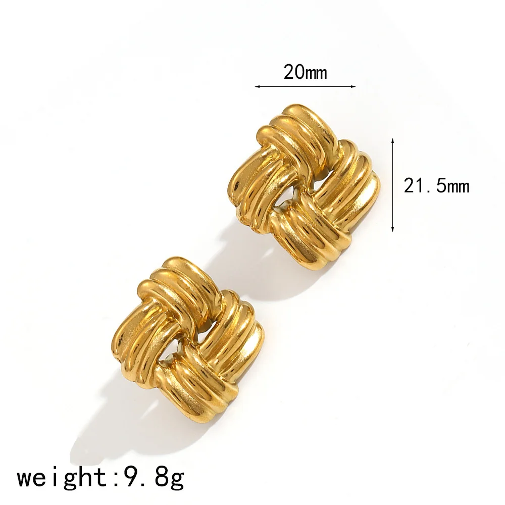 Boucles d'oreilles carrées à rayures géométriques