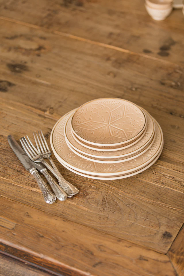 Assiettes Empreinte sahara gold