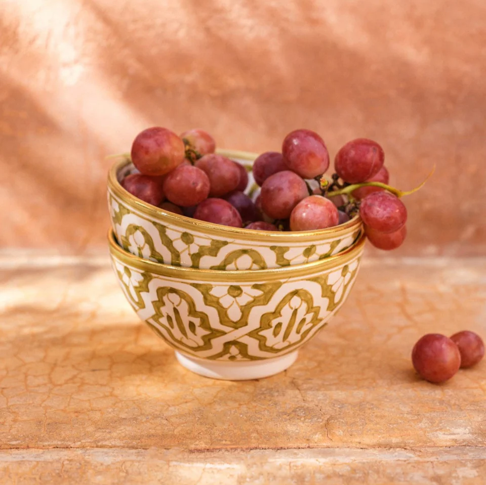 Round Bowls and Salad Bowl – Fassia Khaki Gold