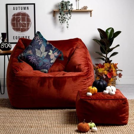 Fauteuil Pouf Duo en Velours – Confort et Raffinement