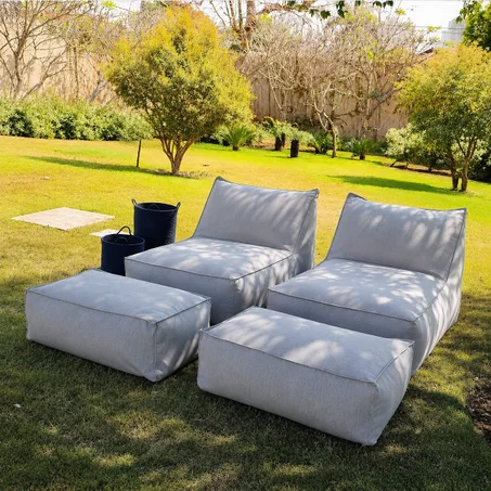 FAUTEUIL LOUNGE MODULABLE AVEC REPOSE PIEDS