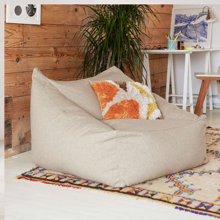 Fauteuil pouf tissu toile Taille L
