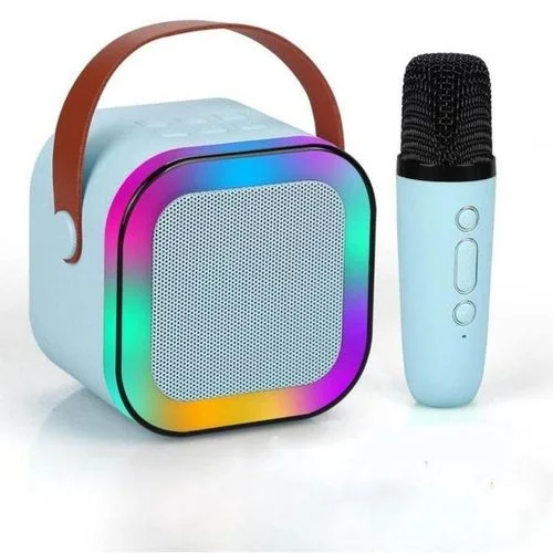 Partagez ce produit    Mini Enceinte Karaoké K12 Bluetooth RGB + Micro Sans Fil - Son 6W - Batterie Longue Durée - Portable