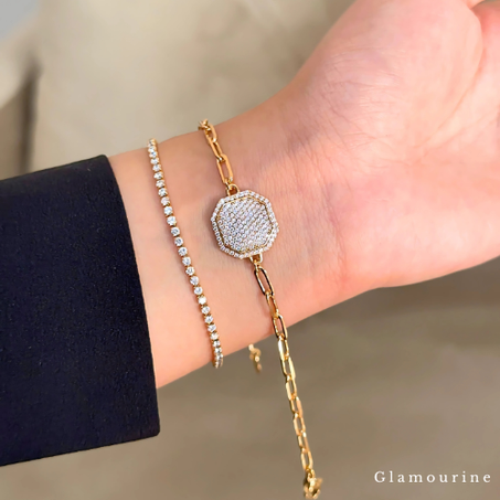 Duo: Gourmette Rosalia en rose gold & Rivière 2mm