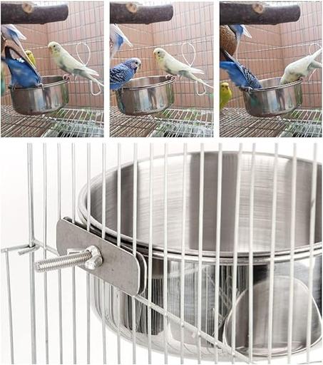 أوعية طعام وماء للطيور من الستانلس ستيل