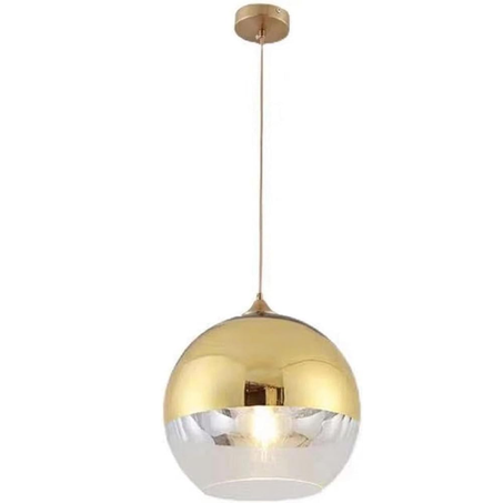 Suspension E27 avec boule en verre gold