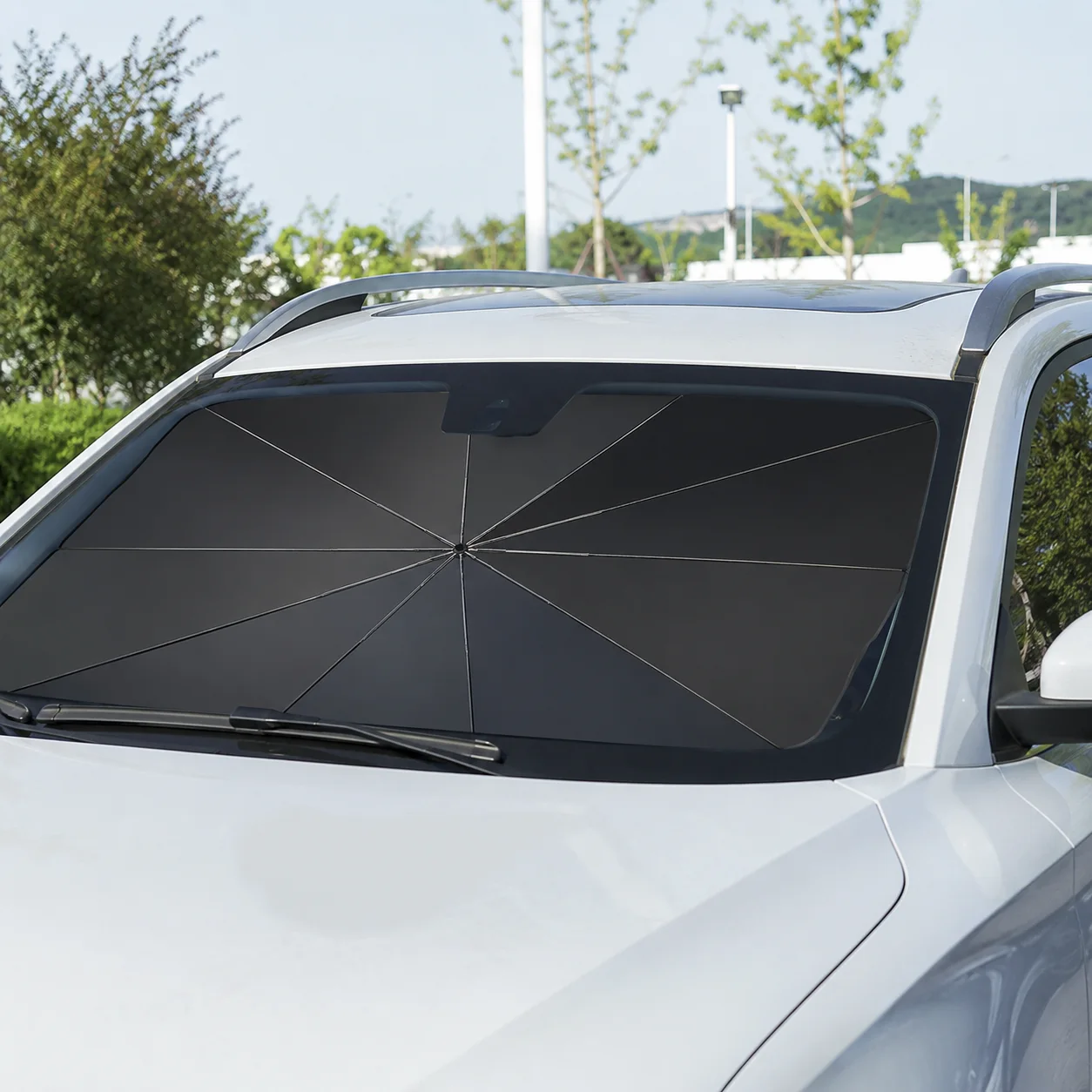 Pare-soleil de voiture pliable en forme de parapluie – Protection anti-UV pour pare-brise