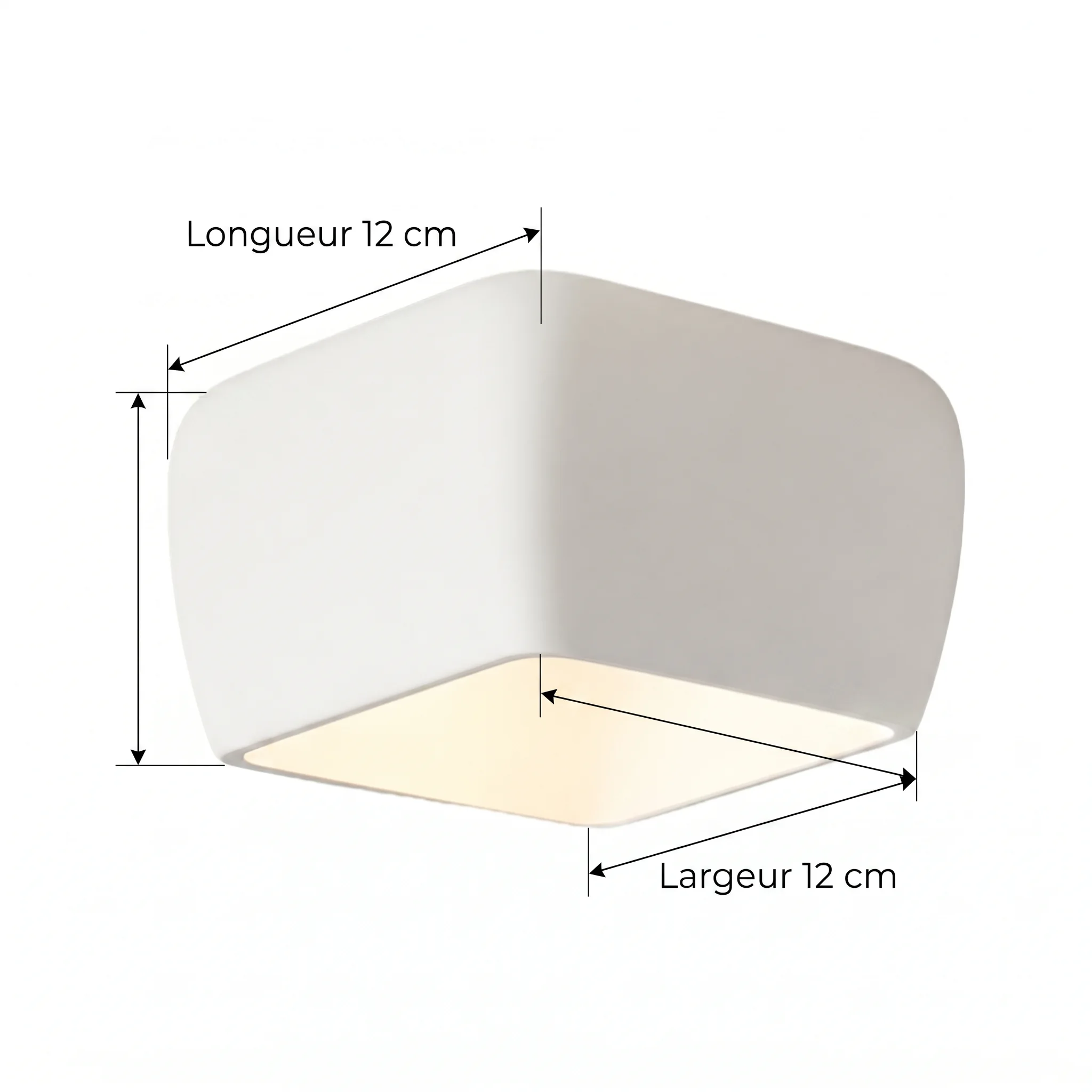Spot Apparent Carré en platre 12*12cm