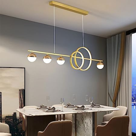 Lustre Moderne Suspendu Lumière D’or L95cm 3 Couleurs MT8006