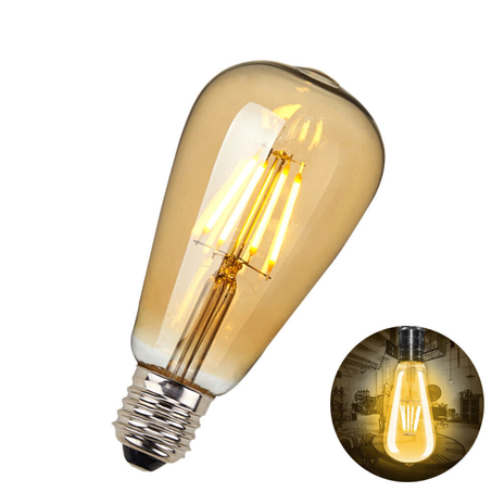 Lampe filament base E27 4W Lumière Jaune 3000k