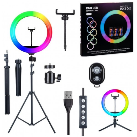 RGB Ring Light LED 33cm – 200 cm trépied MJ30