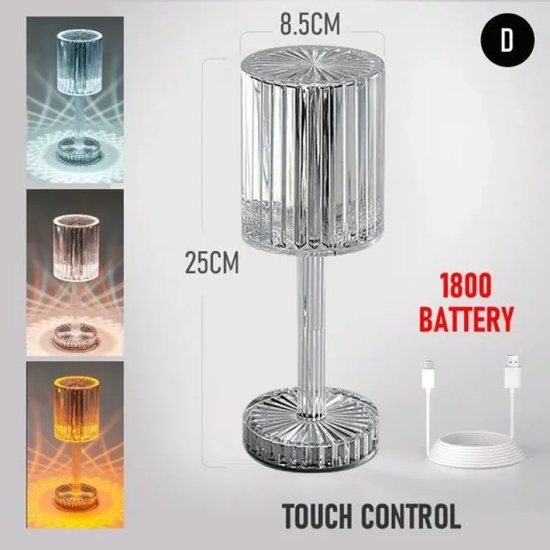 💡 Lampe à Poser LED de Projection en Cristal 💡