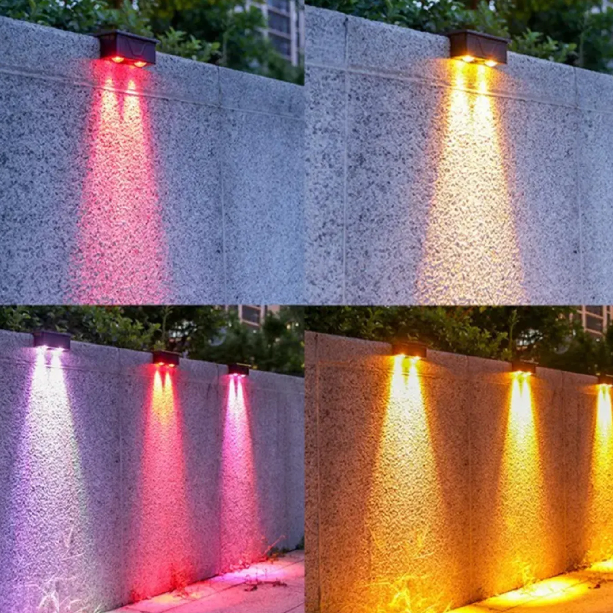 Applique solaire murale à faisceau – 12 couleurs de lumière