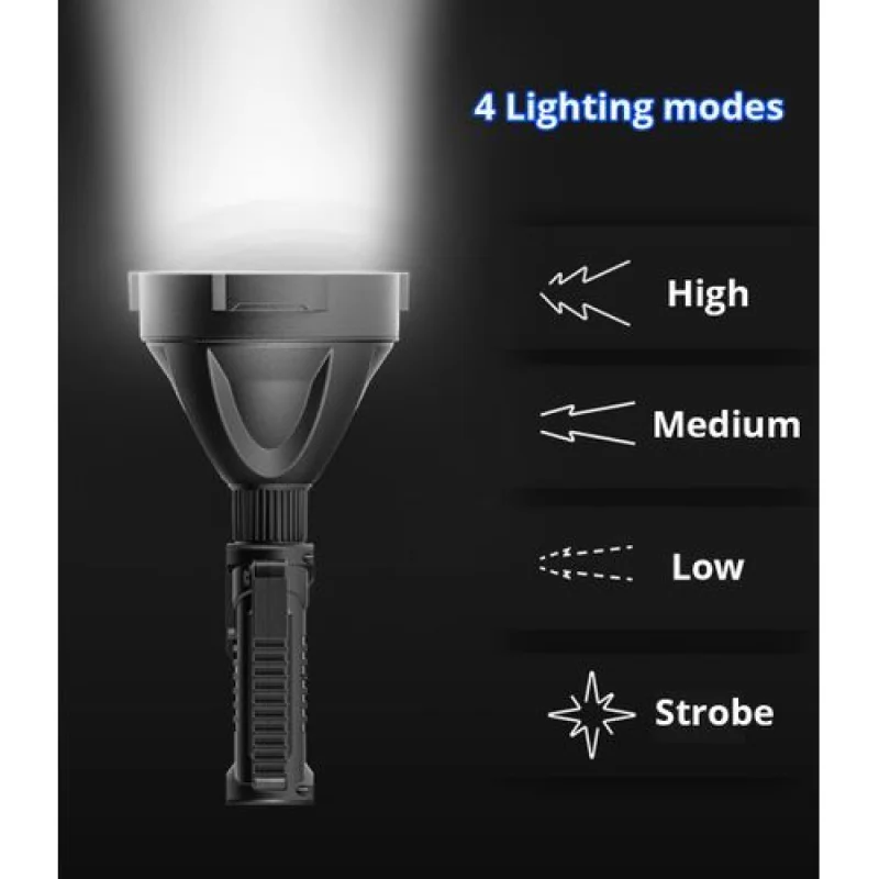 Projecteur de chasse solaire de 1500 lumens, power bank, lumière latérale de camping, lumière d’avertissement