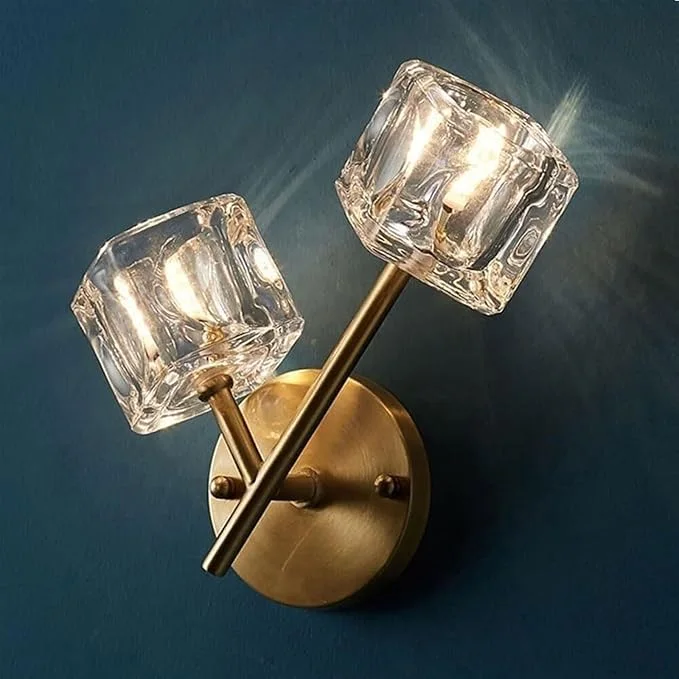 Lampe de Chevet en Cristal et Cuivre