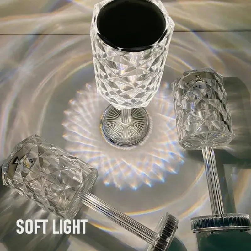 💡 Lampe à Poser LED de Projection en Cristal 💡