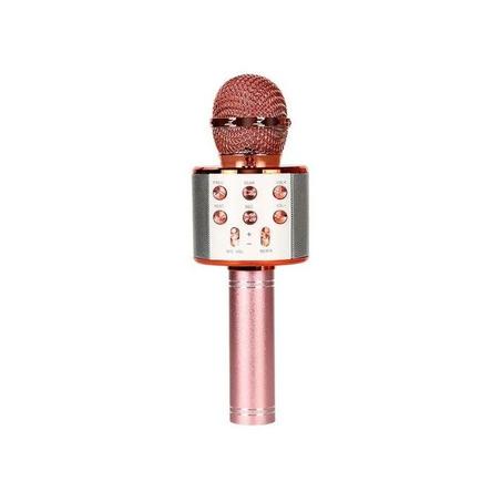 Microphone karaoké-Haut parleur integré-Lumineux -Rose
