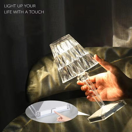 💎 Lampe LED en Cristal USB avec Interrupteur Tactile 💎
