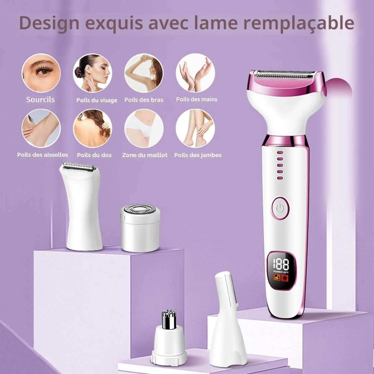 Epilateur Electrique Femme, 5 en 1