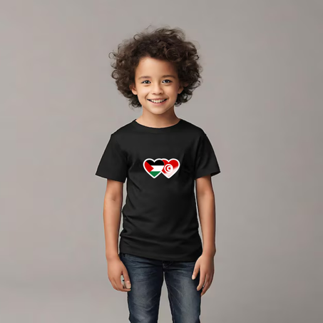 T-shirt Enfant Coeur Tunisie-Palestine