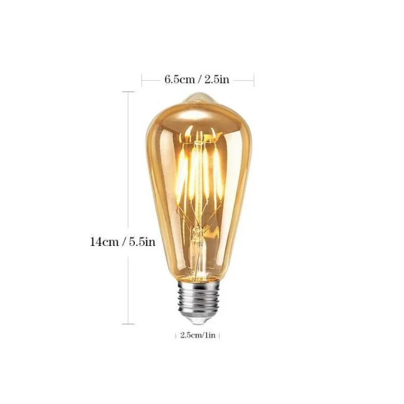 Lampe filament base E27 4W Lumière Jaune 3000k