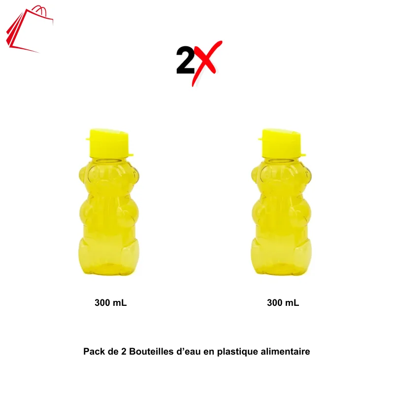 Pack de 2 Bouteilles d’eau en plastique alimentaire
