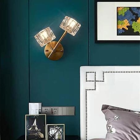 Lampe de Chevet en Cristal et Cuivre