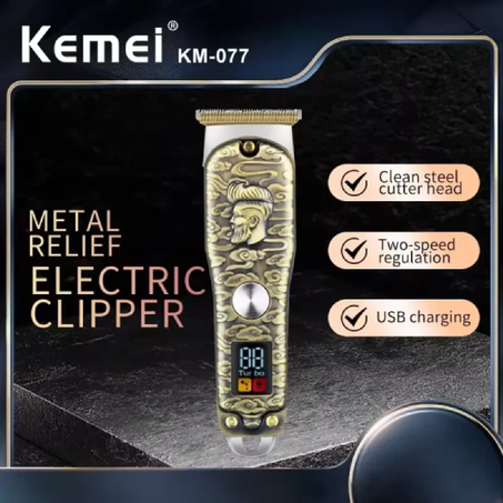 Kemei – tondeuse à cheveux professionnelle en métal, Rechargeable KM-077