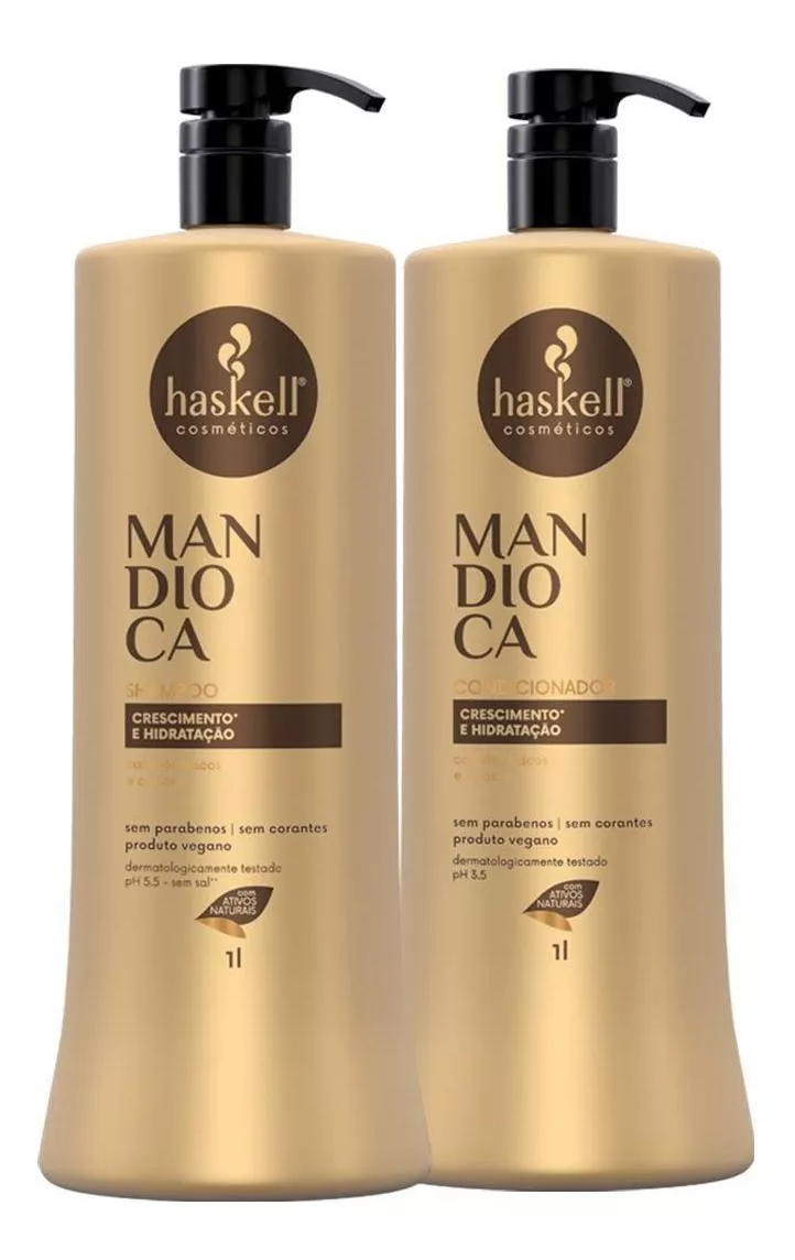 2X Kit Haskell Mandioca Shampoo E Condicionador 1 Litro