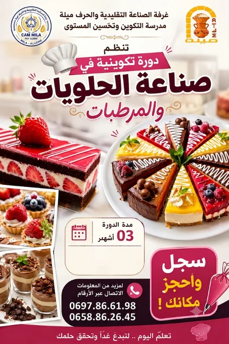 دورة صناعة الحلويات والمرطبات