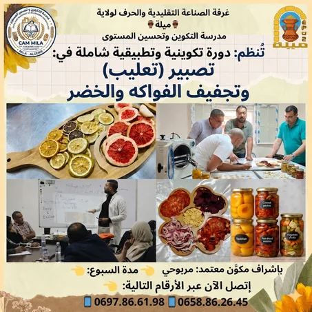 دورة تجفيف الفواكه والخضر ✅