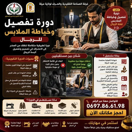 دورة خياطة و تفصيل الملابس للرجال ✅