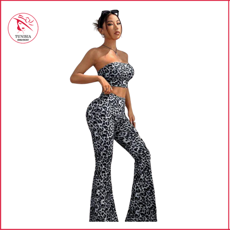 Ensemble deux pièces imprimé léopard (E02)