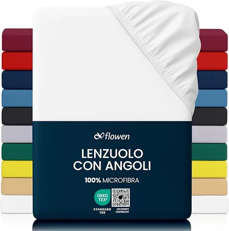 Lenzuola Matrimoniali con Angoli in Microfibra per Letto con Materasso fino a 30cm Tessuto Anti-Acaro e Ipoallergenico di Alta Qualità Morbido e Lavabile in Lavatrice
