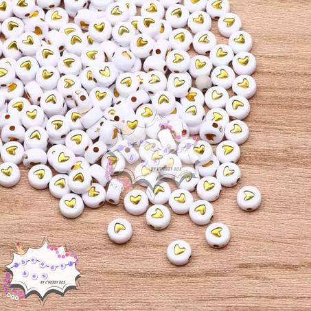 100 Perles Cœur Doré
