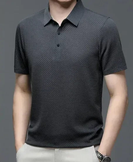 Summer New Men's Short Sleeve T-shirt  POLO Shirt Business Casual Sweat