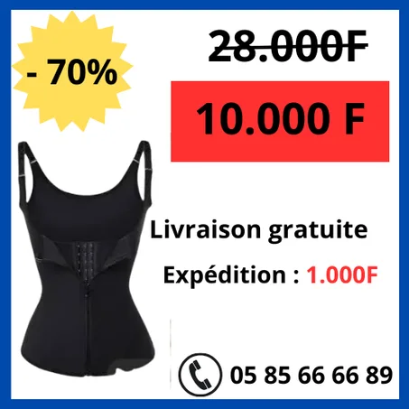 Sous-vêtement minceur avec des crochets et fermeture éclaire