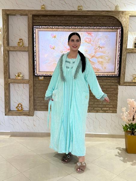 👗✨ طقم بيجامة فورير فااااخر جاي فـ موديل راااقي وأنيق بزاف 😍💖 مكون من جوج قطع: بنوار بالحزام + بيجامة ناعمة و مريحة 💫