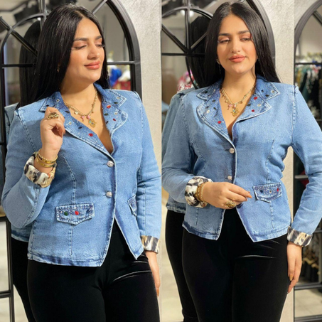 “Veste en Jean Ornée de Strass ✨”Ref 14