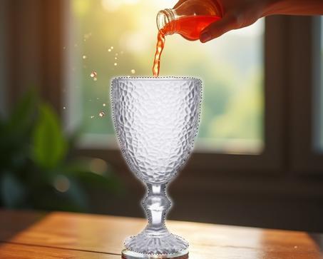 كأس زجاجي فاخر بنقشة أنيقة – مثالي لكل المناسبات!