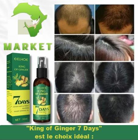 Ressuscitez votre cuir chevelu et stimulez la croissance de vos cheveux avec " Elixirs® King of Ginger 7 Days"