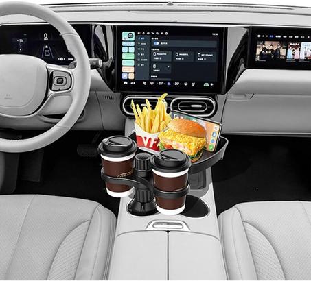 حامل أكواب المشروبات وصينية الوجبات الخفيفة القابلة للفصل لجميع أنواع السيارات